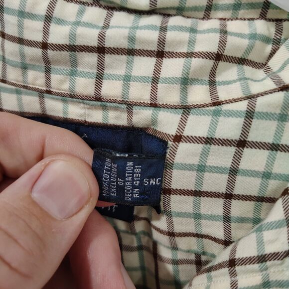 Ralph Lauren Button Down Checks Cream Green Red Yellow Classic Fit Size M Soft - Picture 7 of 9